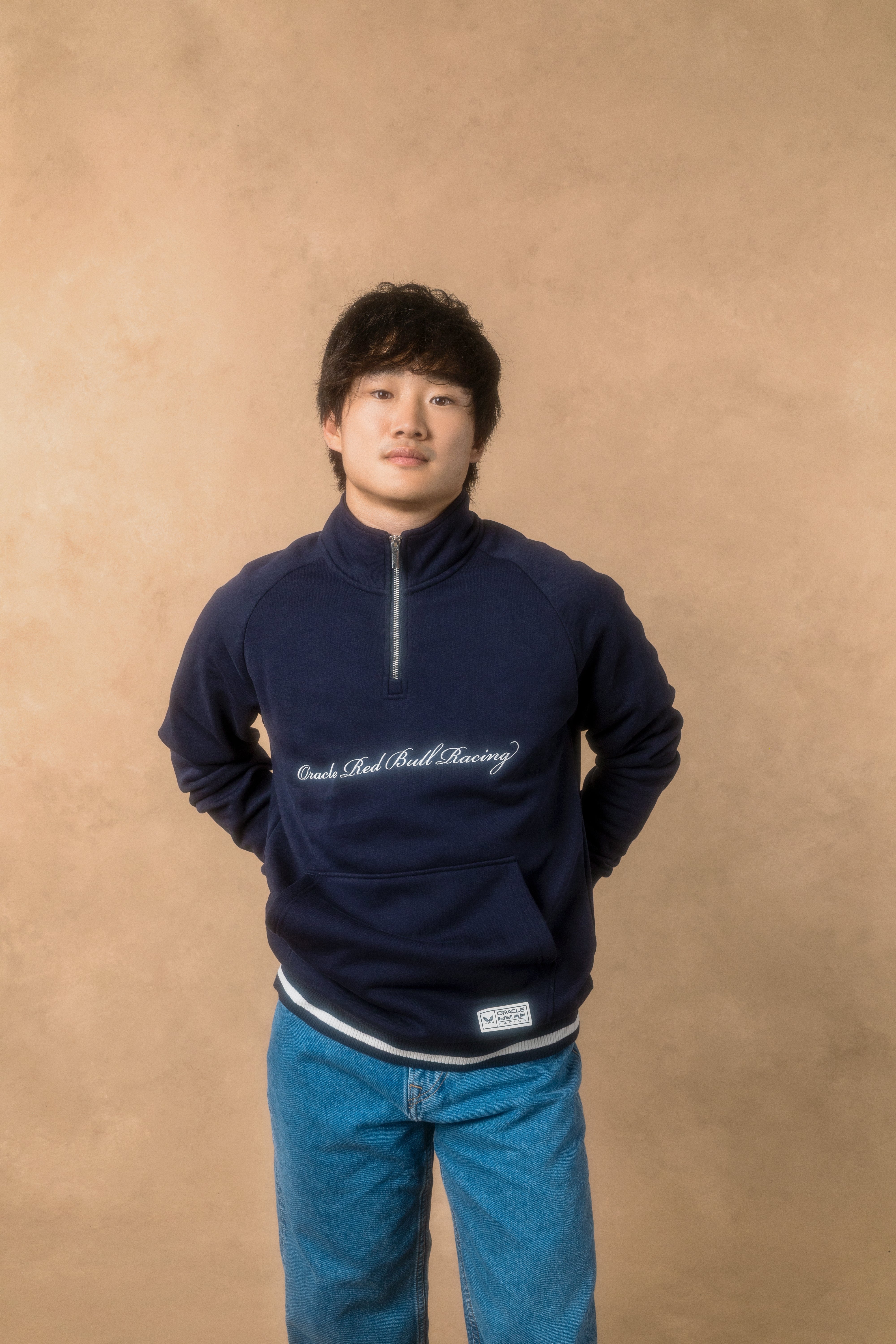 Oracle Red Bull Racing Heritage Script Half Zip Sweater | Red Bull