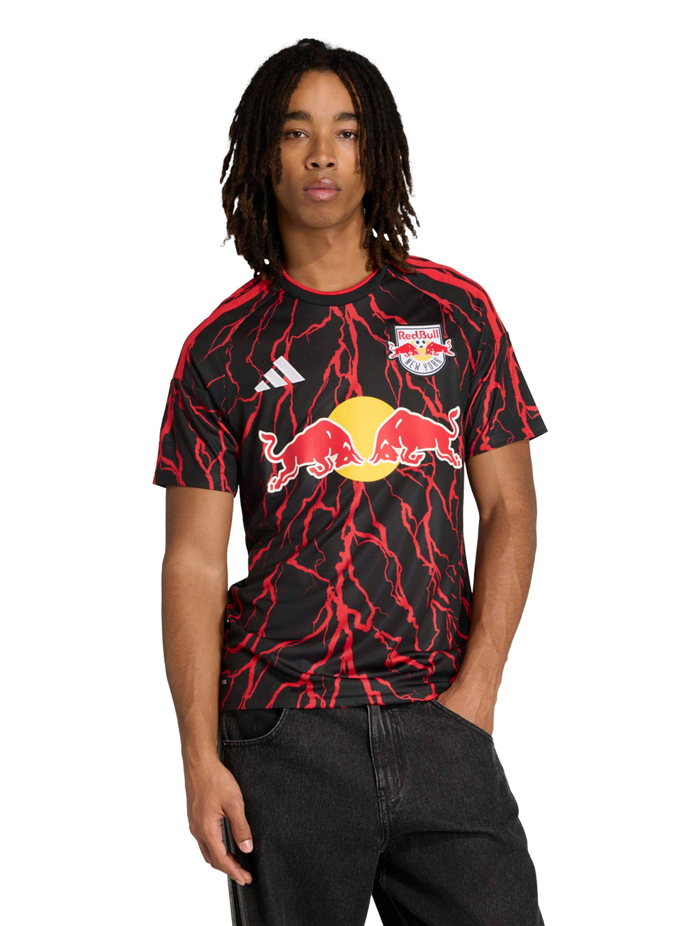 サッカーシャツ レッド ブラック 赤黒 Red Bull New York 26/27 The Rooted Kit Replica Jersey | Red Bull