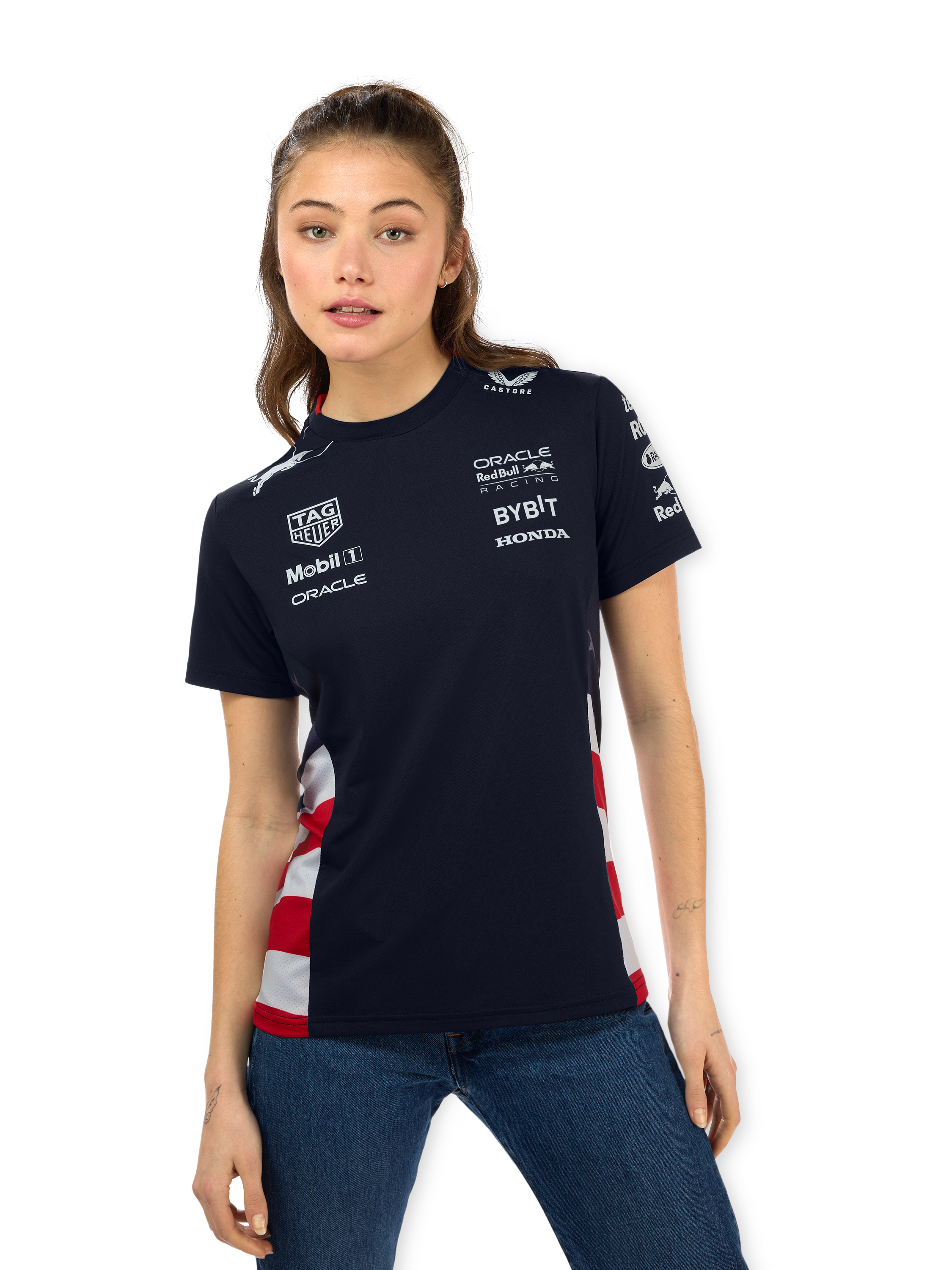 Oracle Red Bull Racing Shirt Aliexpress Oracle Red Bull Racing Women's USA  Replica T-Shirt Red, image size:2250x3000