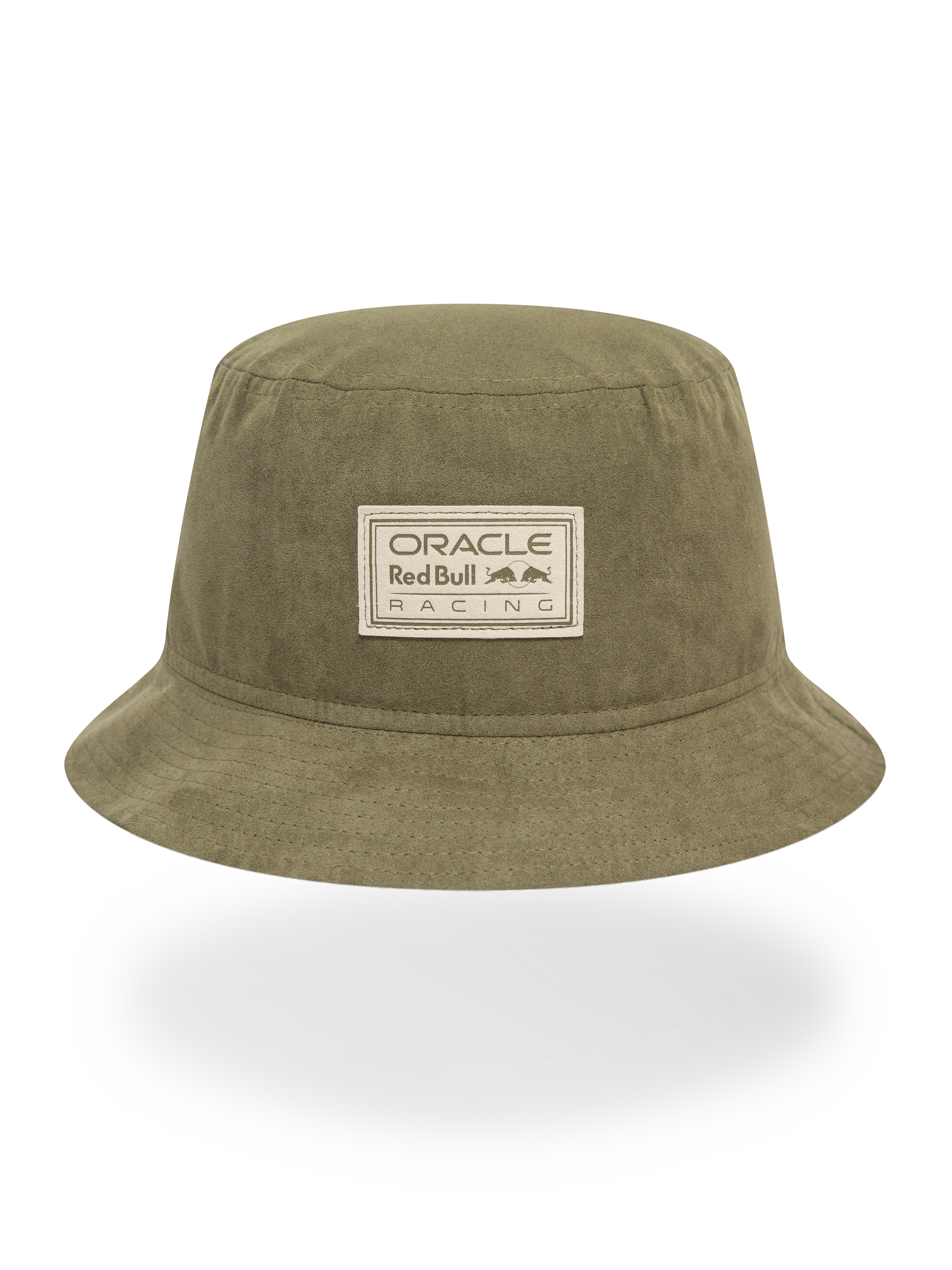 Oracle Red Bull Racing New Era Olive Suede Bucket Hat | Red