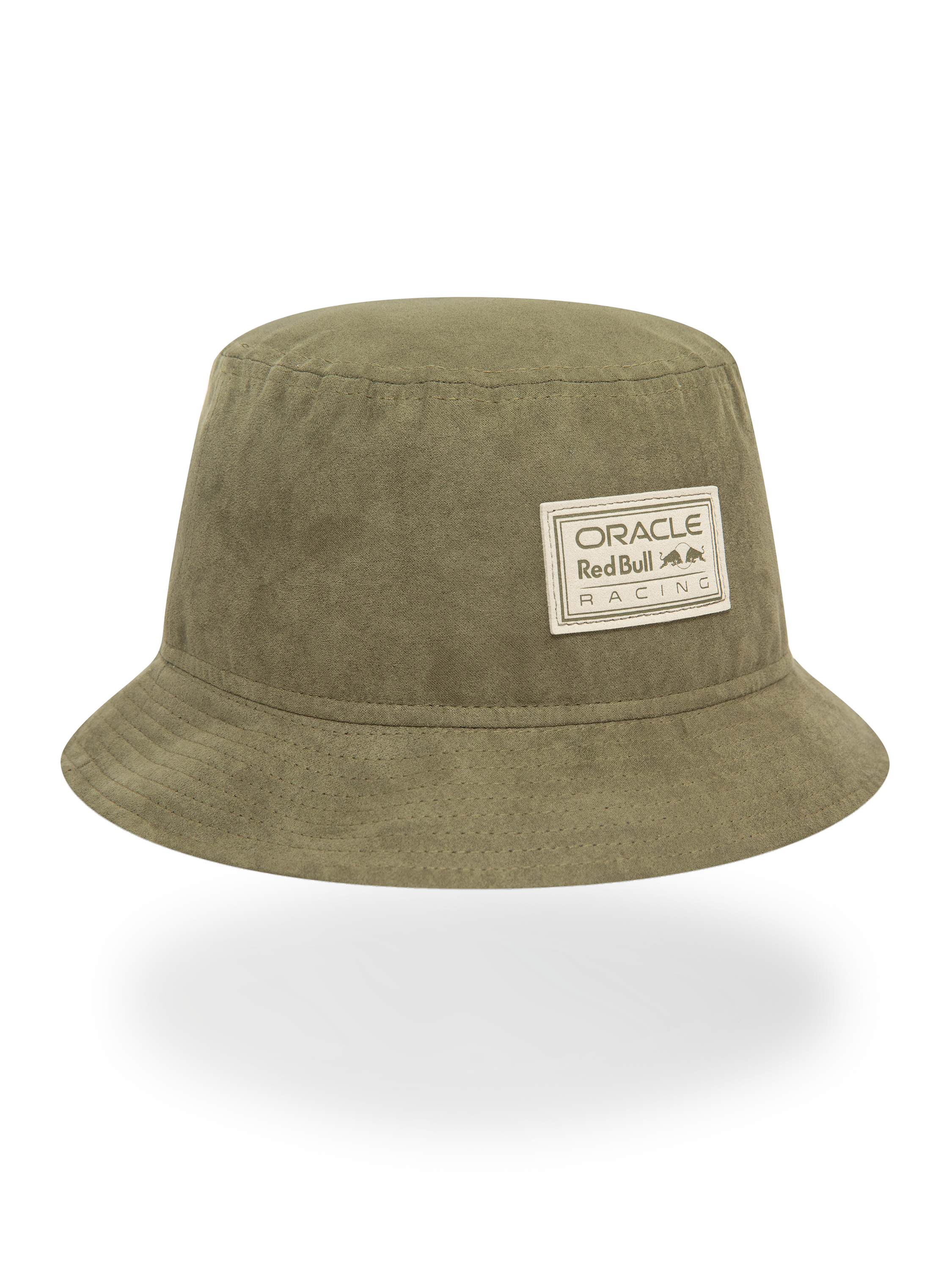 Oracle Red Bull Racing New Era Olive Suede Bucket Hat | Red